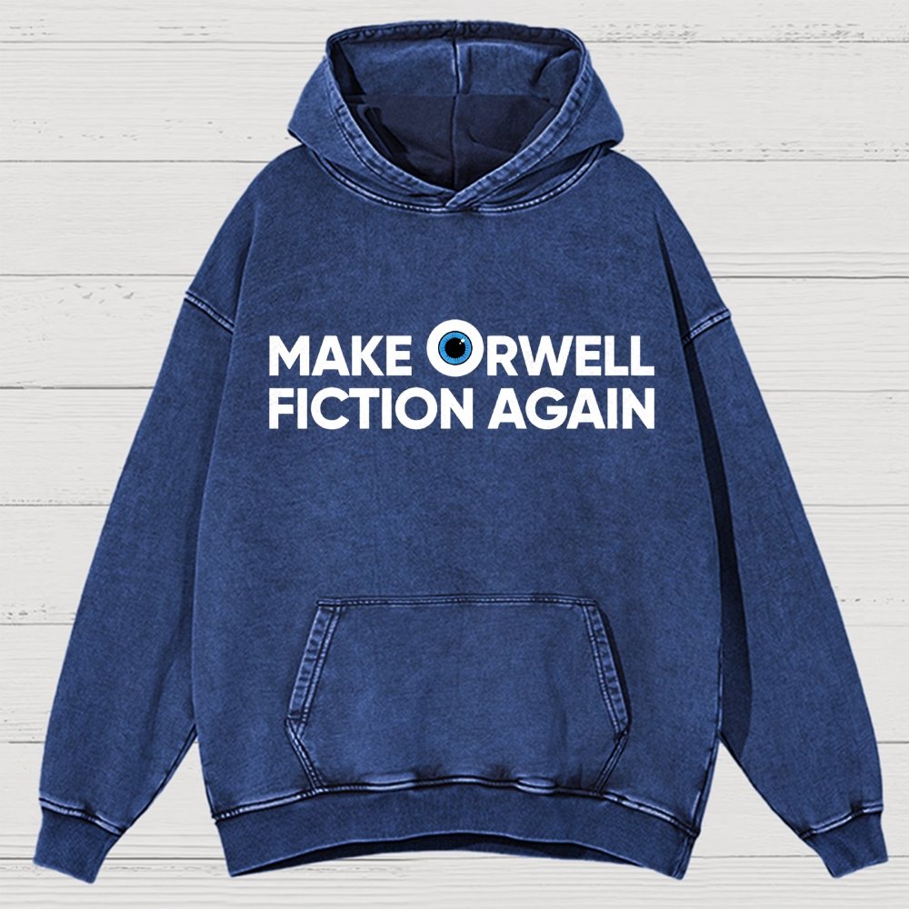 Make Orwell Fiction Again Vintage Distressed Hoodie