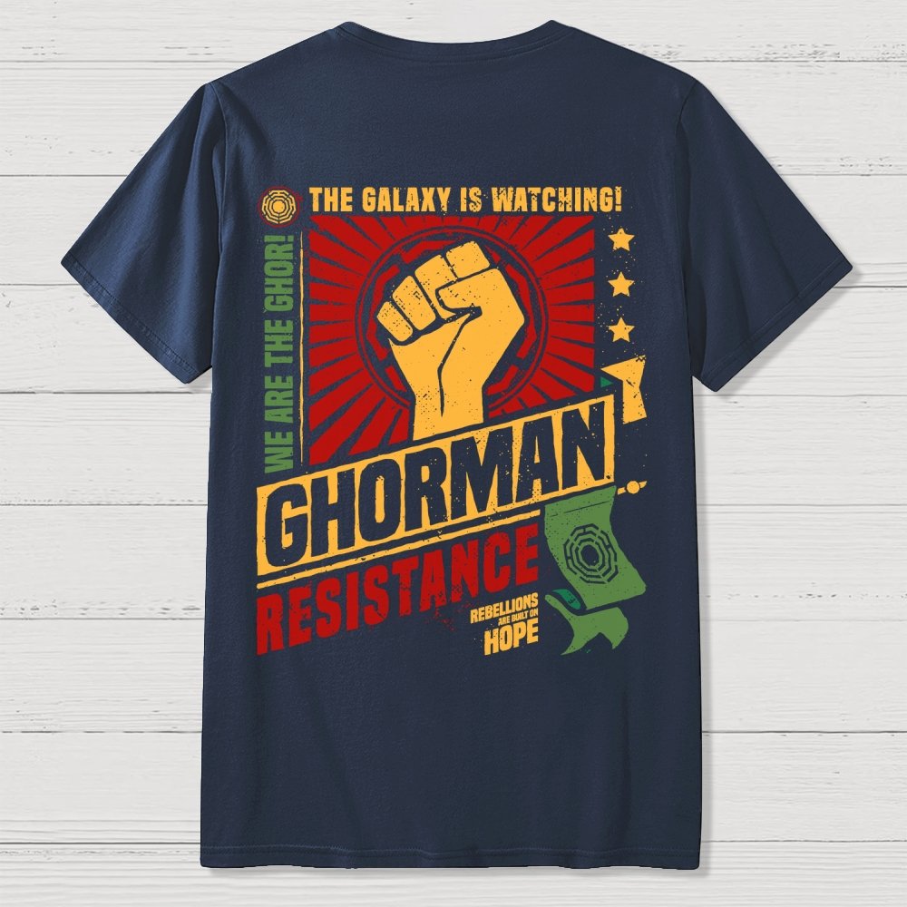 Galactic Resistance Back Printing Geek T-Shirt