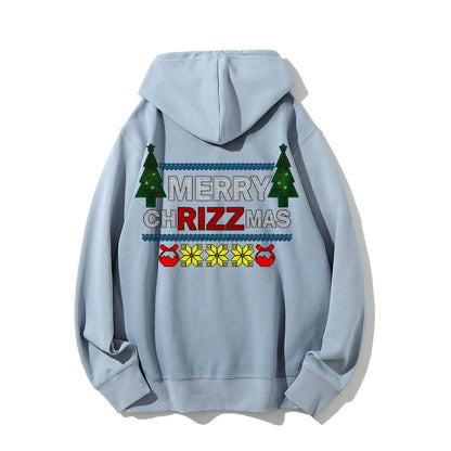 MERRY CHRIZZMAS Printed Back Unisex Cotton Hoodie