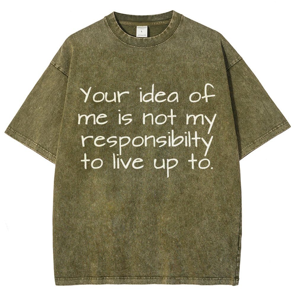 Your Idea Of Me Is Not My Resposibility To Live Up To Vintage Distressed T-shirt