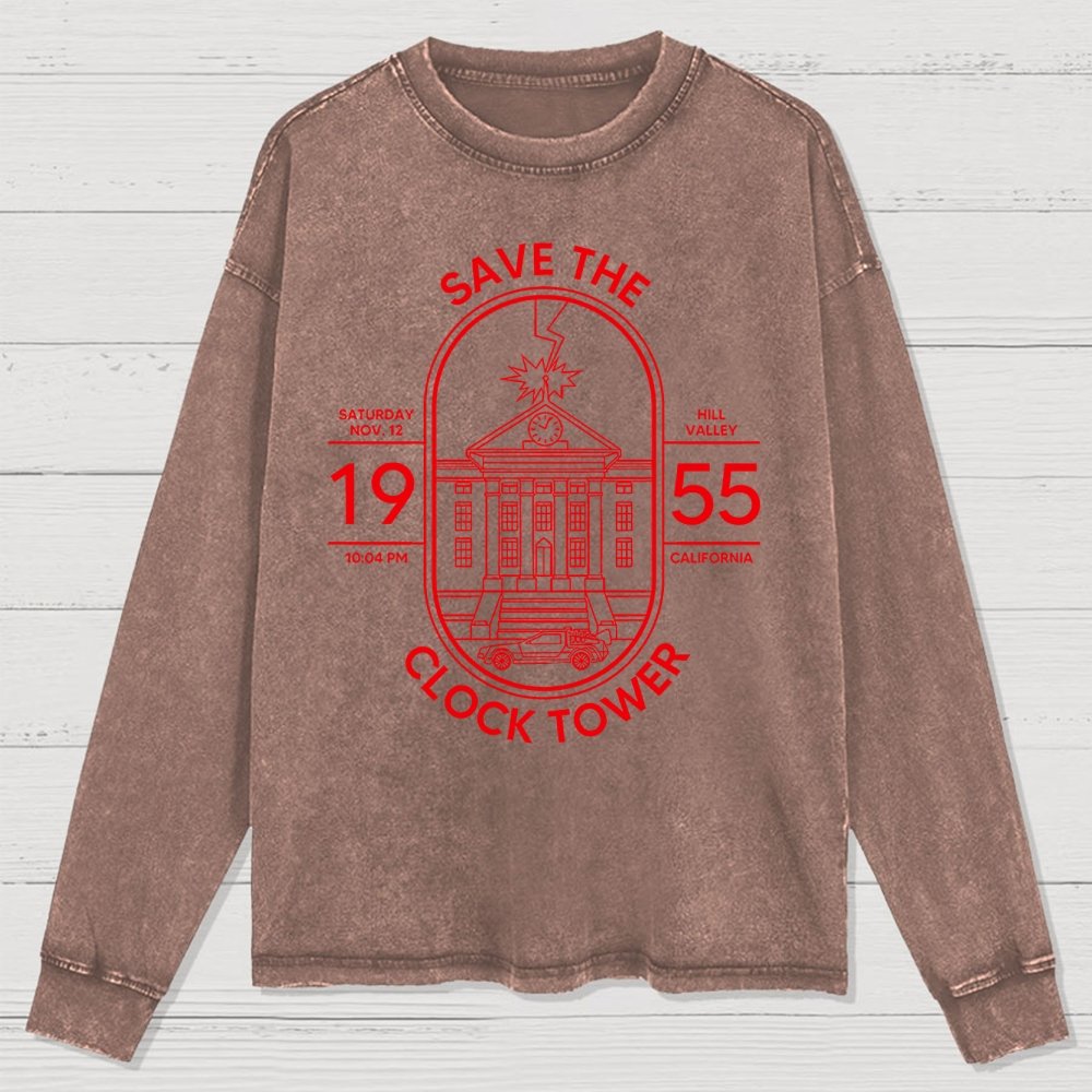 Save the Time Marker Washed Long Sleeve Tee