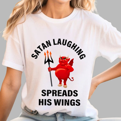 Satan Laughing Spreads His Wings Unisex Geek T-Shirt