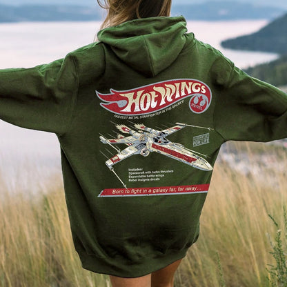 Hot Wings Rebel Printed Back Unisex Cotton Hoodie