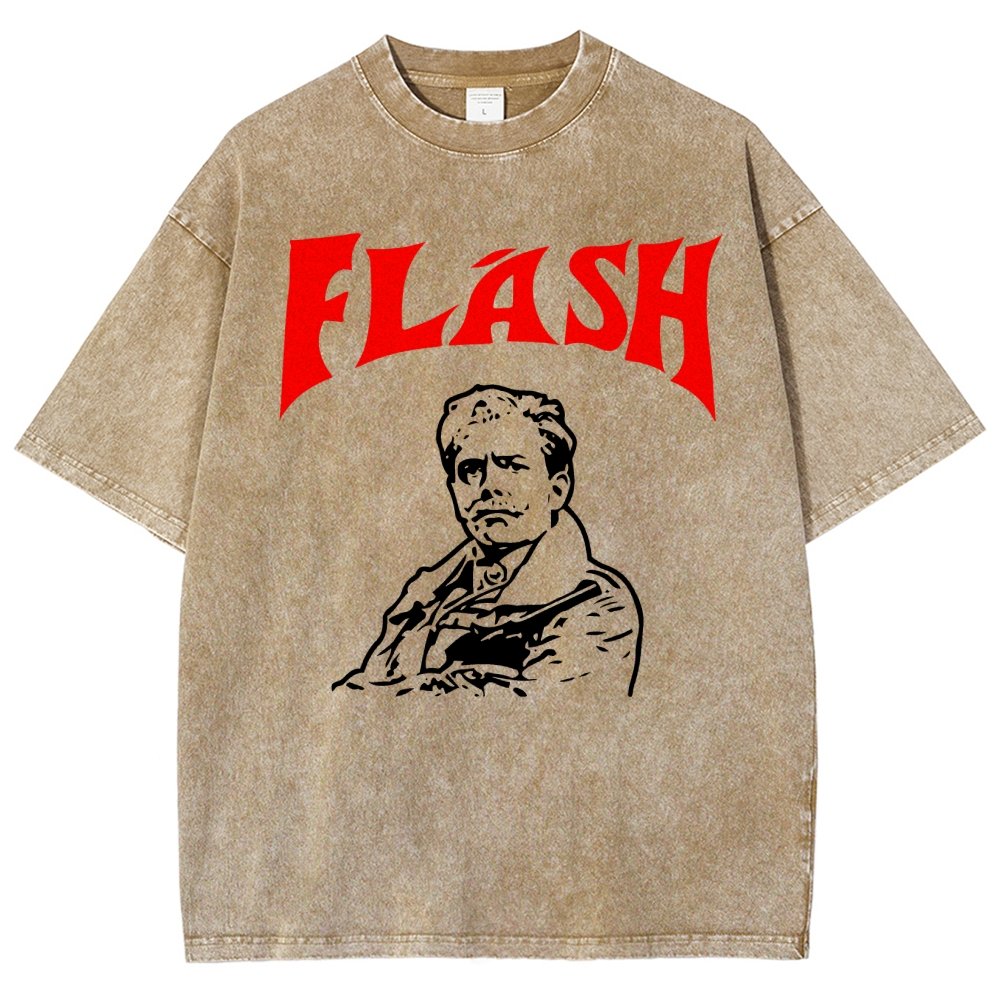 Mister Flashy Flash Spoof Ringer Vintage Distressed T-shirt