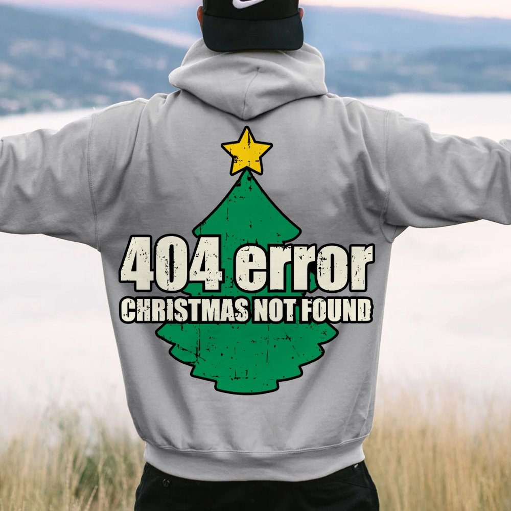Error 404 Printed Back Cotton Hoodie