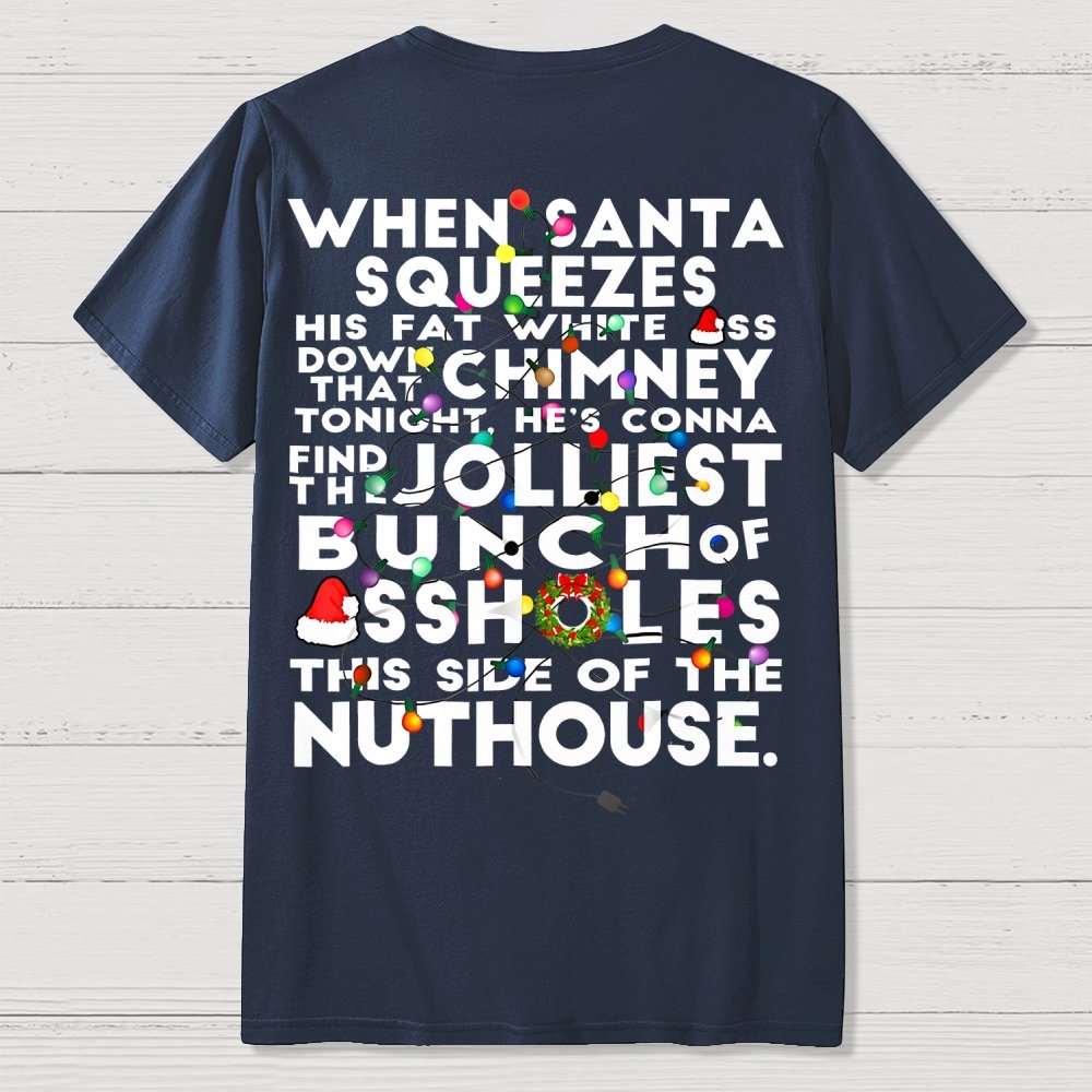 Christmas Vacation Jolliest Bunch Front And Back Printing Geek T-Shirt