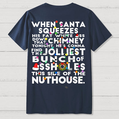 Christmas Vacation Jolliest Bunch Front And Back Printing Geek T-Shirt