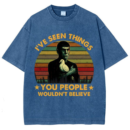 I've Seen Things Sci-Fi Quote Mashup Vintage Distressed T-shirt