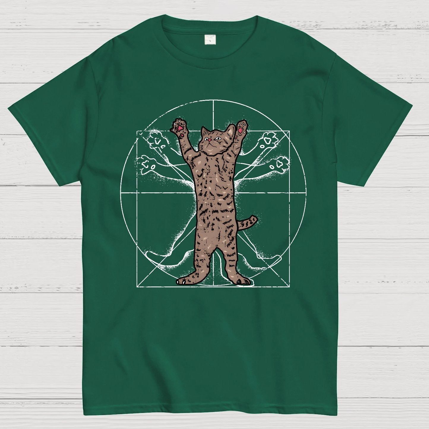 Vitruvian Cat Geek T-Shirt