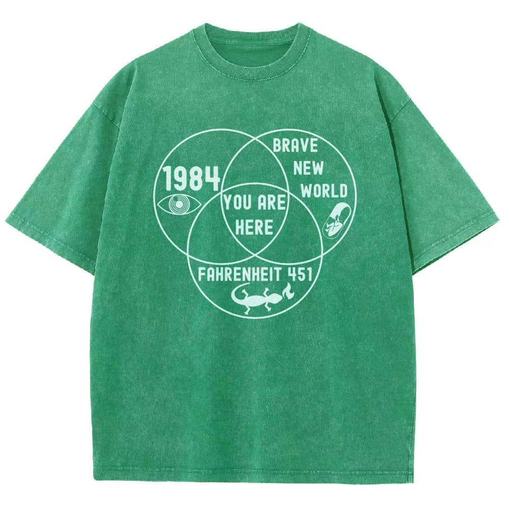 Funny Dystopian Venn Diagram Vintage Distressed T-shirt