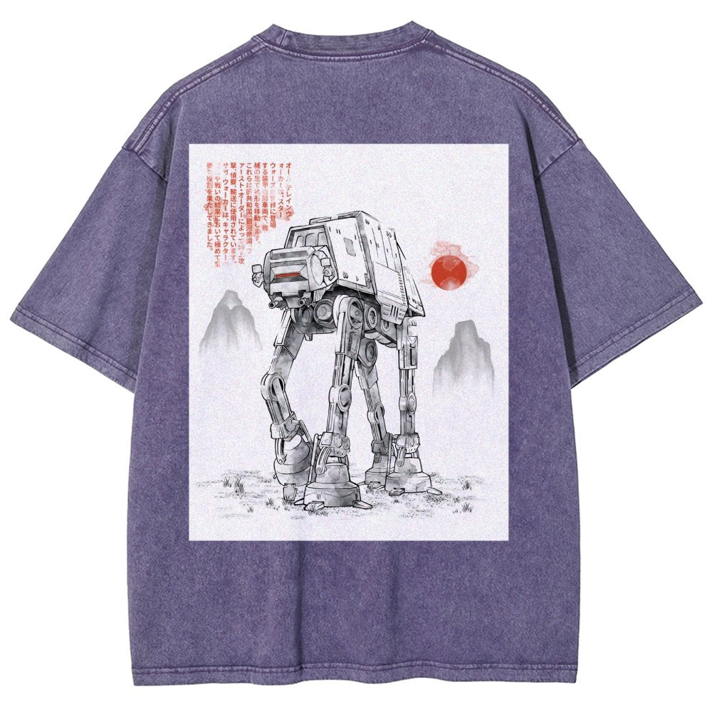 Astrobot Invention Armored Walker Back Print Washed T-Shirt