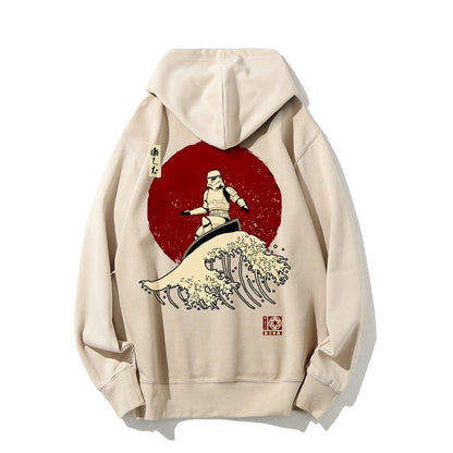 Cosmic Wave Printed Back Unisex Cotton Hoodie