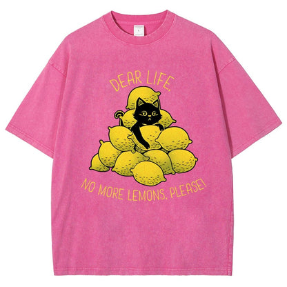 If Life Give You Lemons Black Cat Vintage Distressed T-shirt