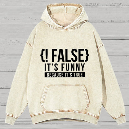 !False Programmer Coding Code Coder Vintage Distressed Hoodie