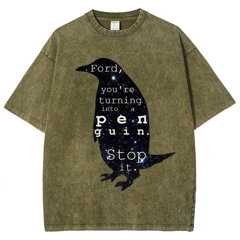 Ford, you’re turning into a penguin. Stop it Vintage Distressed T-shirt