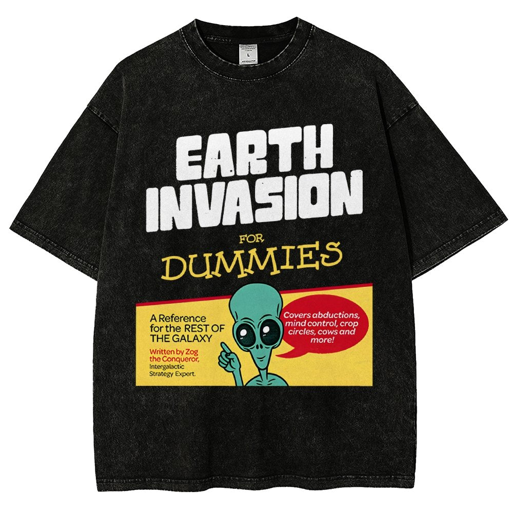 Earth Invasion for Dummies Vintage Distressed T-shirt