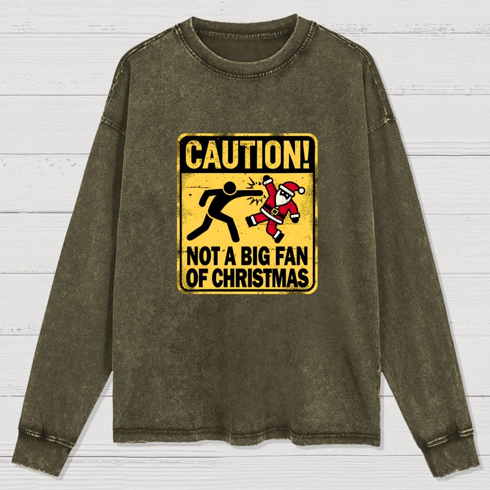 Christmas Caution Washed Long Sleeve Tee
