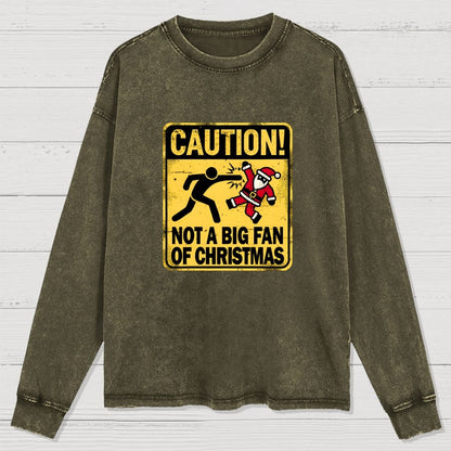 Christmas Caution Washed Long Sleeve Tee