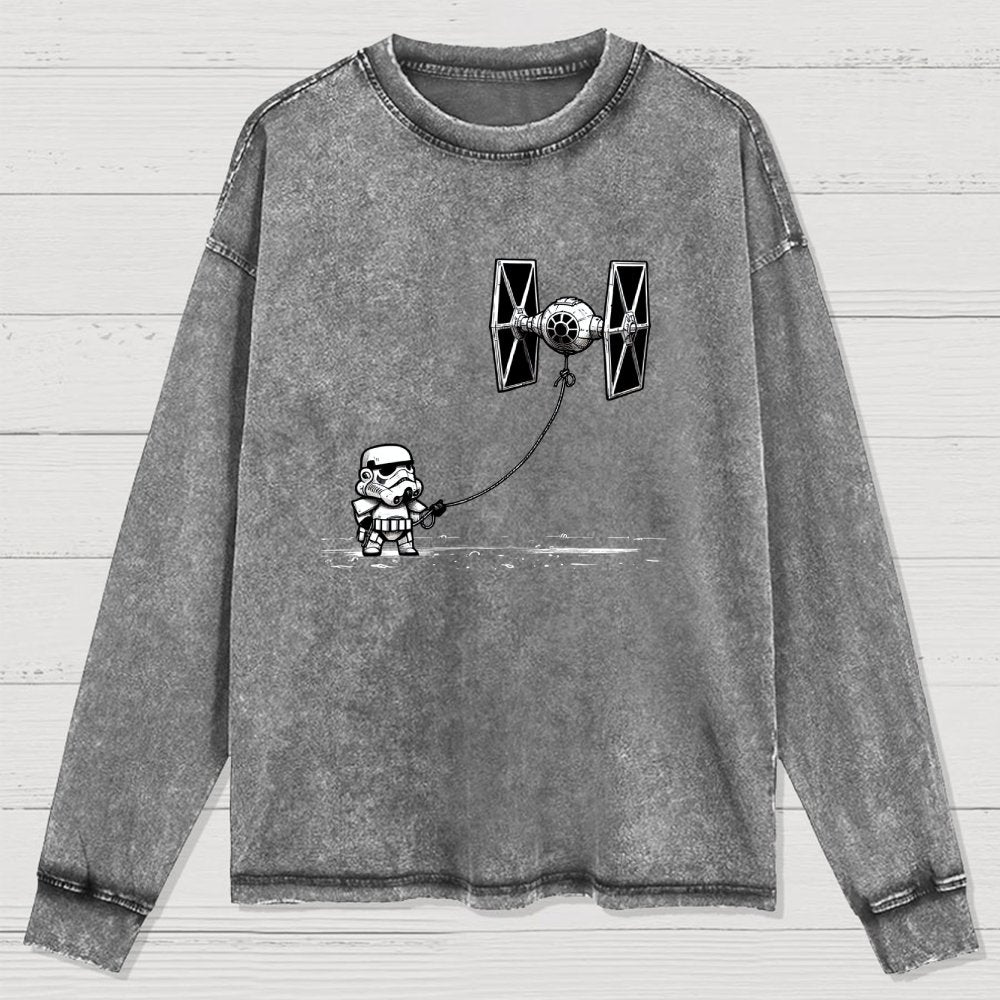 Flying The Galactic Alliance's Kite Washed Long Sleeve Tee