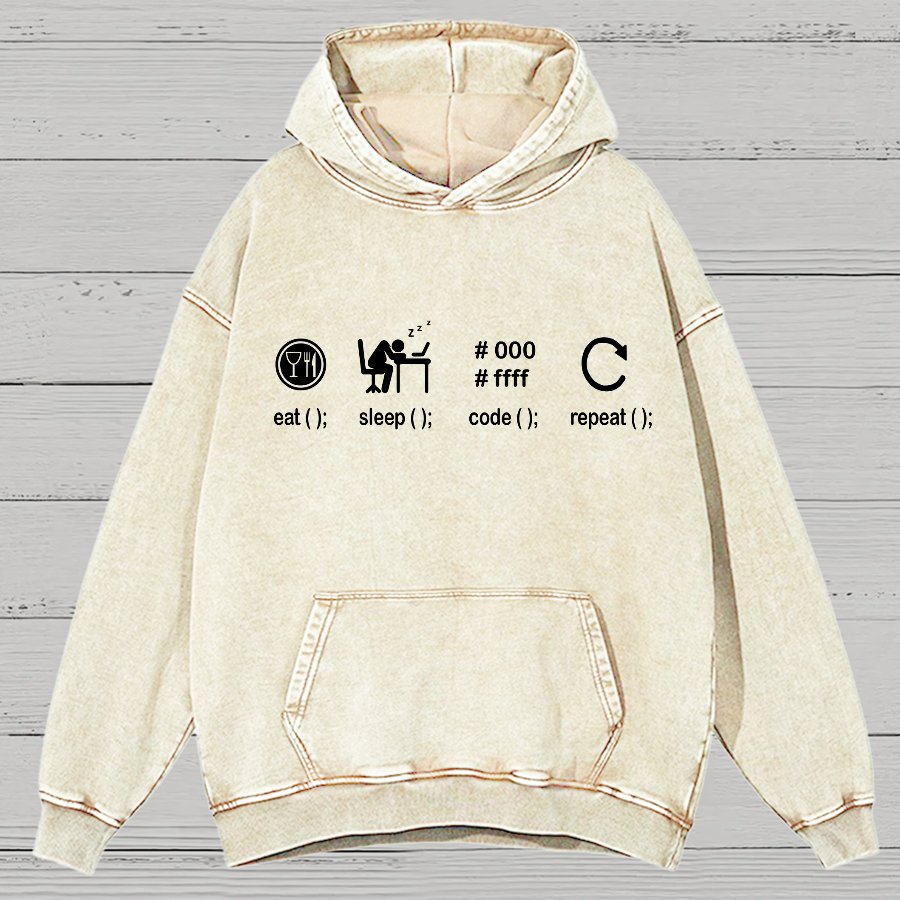 Programming Coder Nerd Vintage Distressed Hoodie