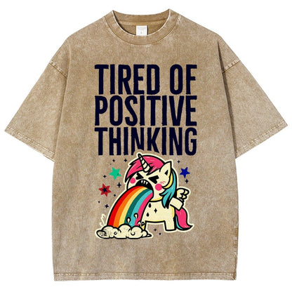 Tired of Positive Thinking Vintage Distressed T-shirt
