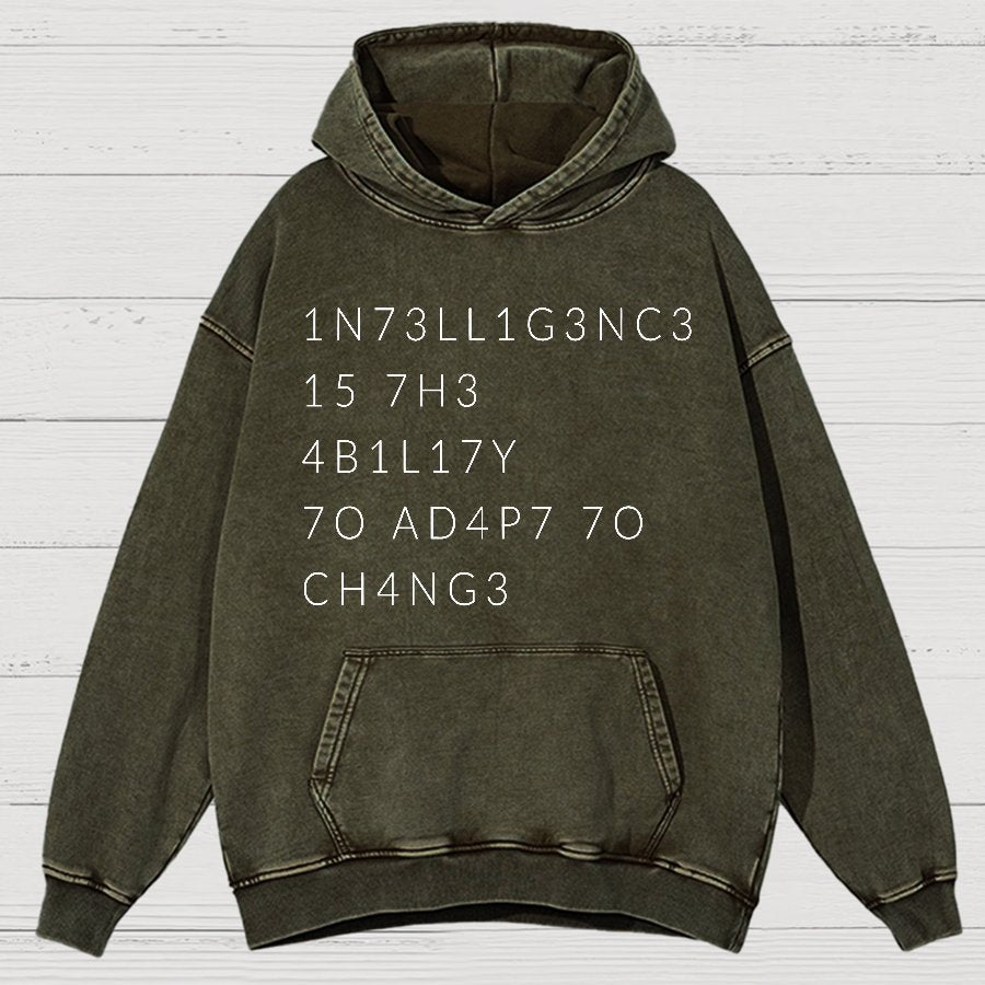 Intelligence Is The Ability To Adapt To Change Vintage Distressed Hoodie