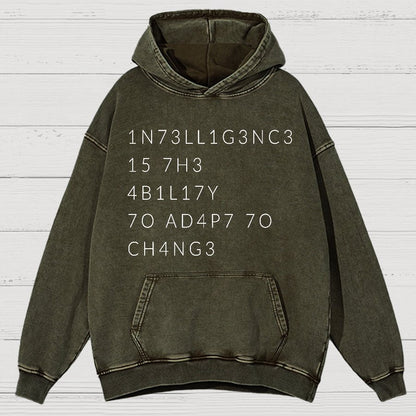 Intelligence Is The Ability To Adapt To Change Vintage Distressed Hoodie