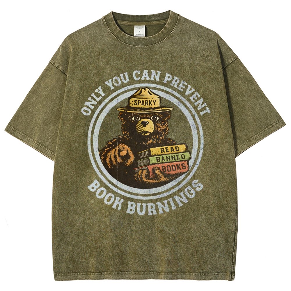 Only You Can Prevent Book Burnings Vintage Distressed T-shirt