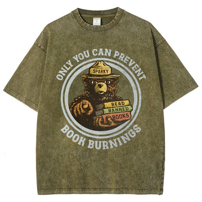 Only You Can Prevent Book Burnings Vintage Distressed T-shirt