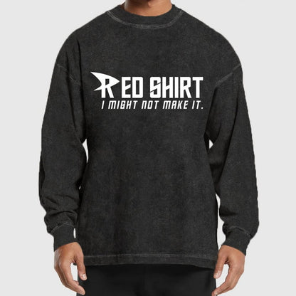 Red Shirt Washed Long Sleeve Tee