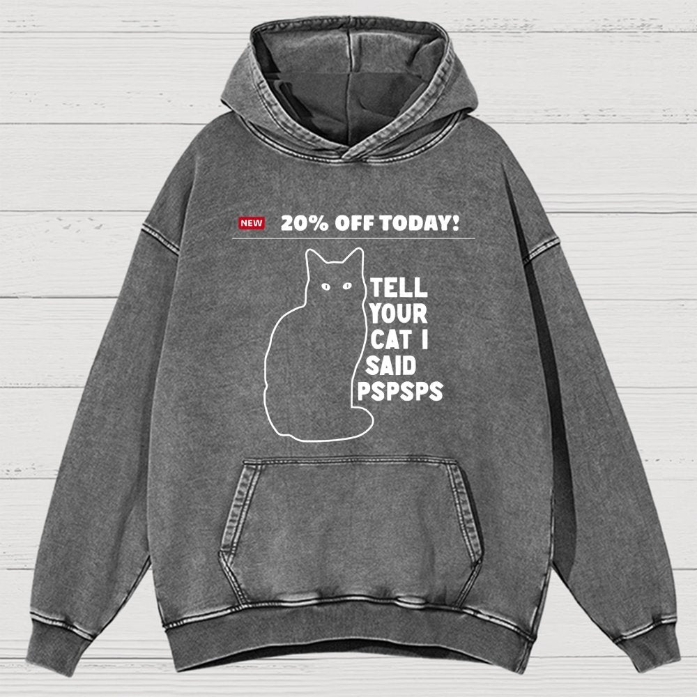 Tell Your Cat Vintage Distressed Hoodie
