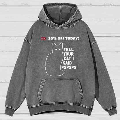 Tell Your Cat Vintage Distressed Hoodie