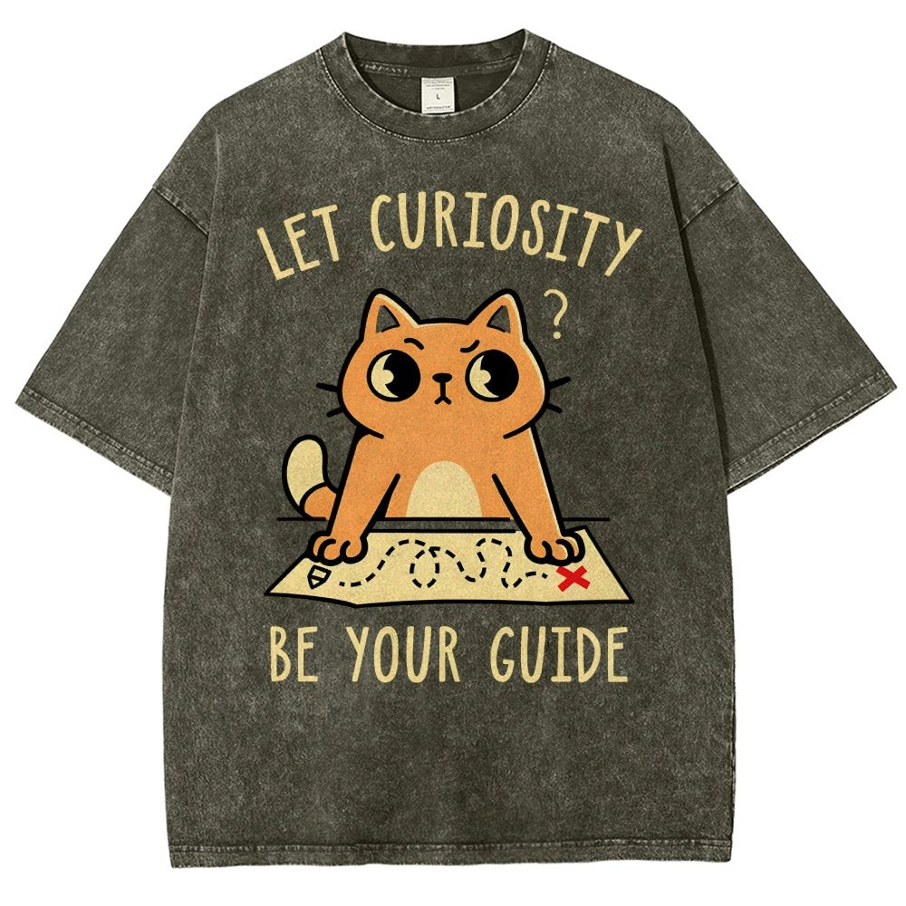 Let Curiosity Be Your Guide Vintage Distressed T-shirt