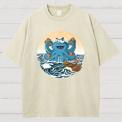 Cookie Kraken Attack Vintage Distressed T-shirt