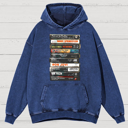 Vintage Rock Cassettes Vintage Distressed Hoodie