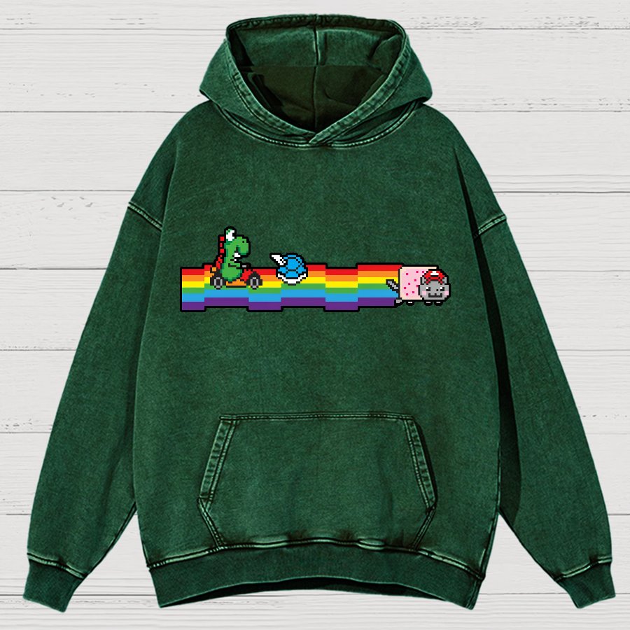 Rainbow Kart Vintage Distressed Hoodie