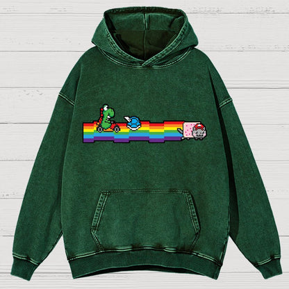 Rainbow Kart Vintage Distressed Hoodie