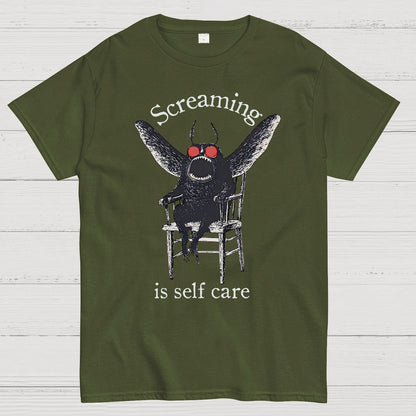 Mothman Screaming Is Self Care Geek T-Shirt