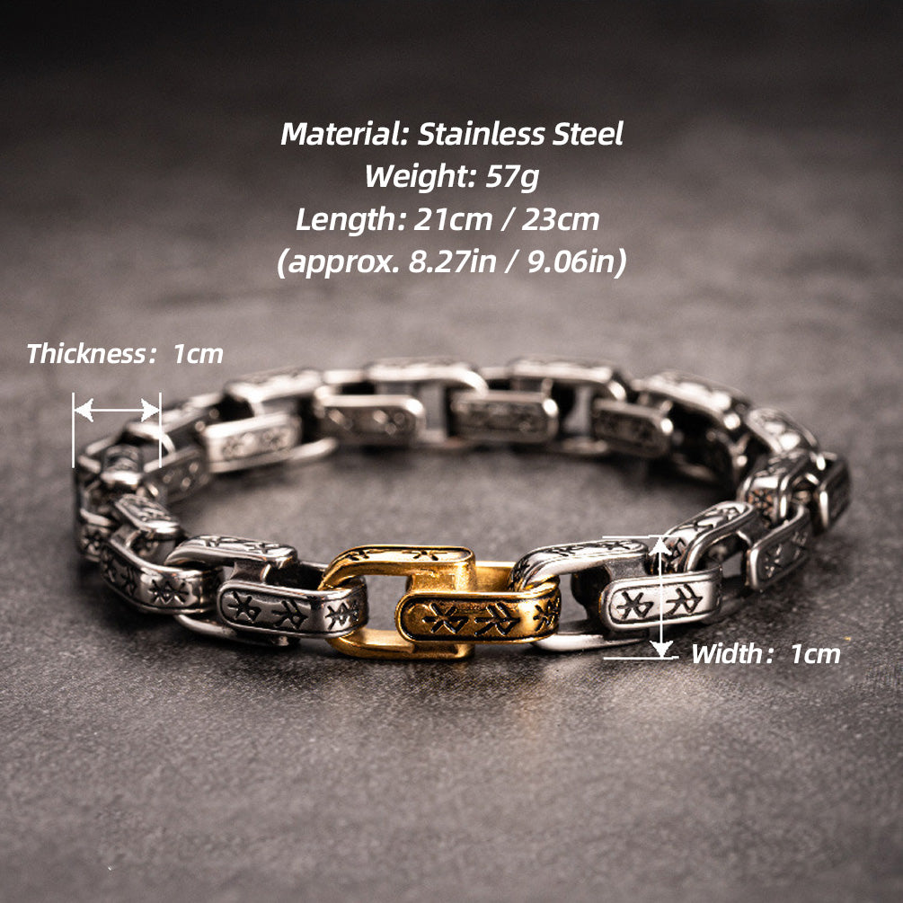 Channel Your Inner Viking! Mysterious Rune Forged Steel Bracelet