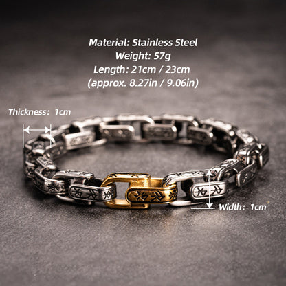 Channel Your Inner Viking! Mysterious Rune Forged Steel Bracelet