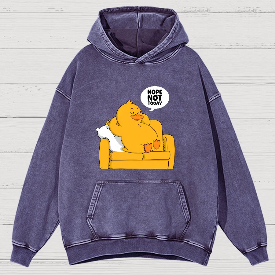 Nope Not Today Duck Vintage Distressed Hoodie