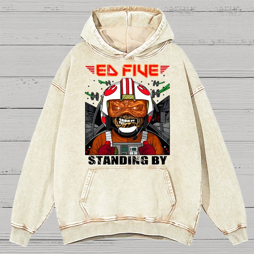 Ed Five Standing By Vintage Distressed Hoodie