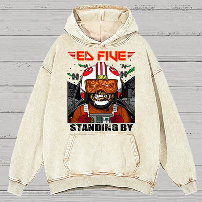 Ed Five Standing By Vintage Distressed Hoodie