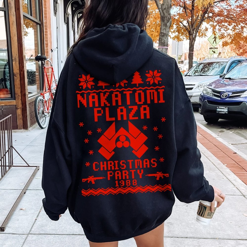 Now I Have a Machine Gun Ho-Ho-Ho Printed Back Unisex Cotton Hoodie