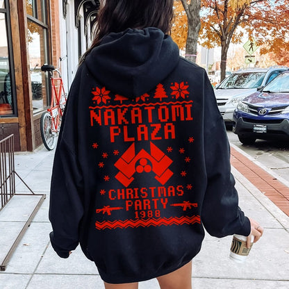 Now I Have a Machine Gun Ho-Ho-Ho Printed Back Unisex Cotton Hoodie