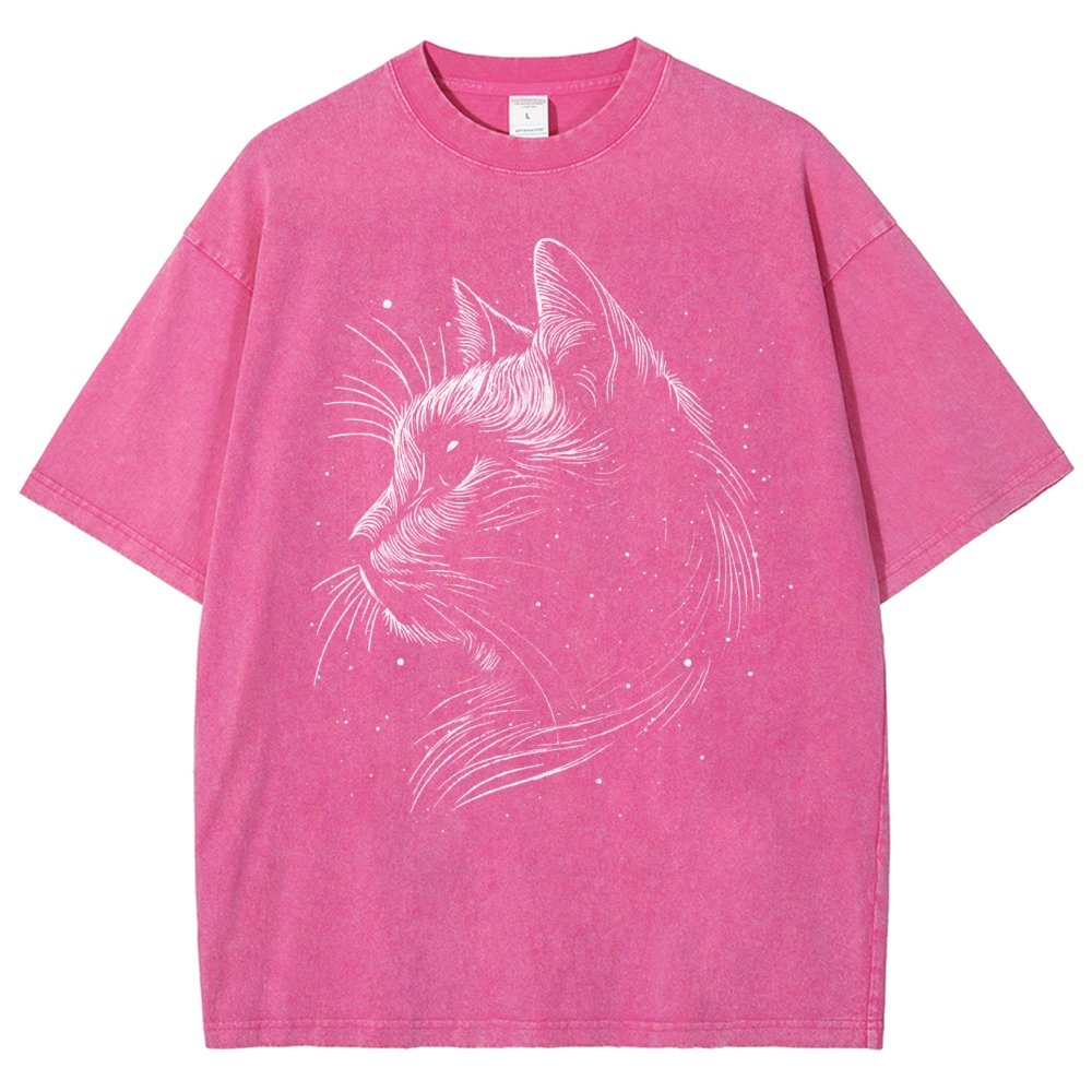 Space cat Vintage Distressed T-shirt