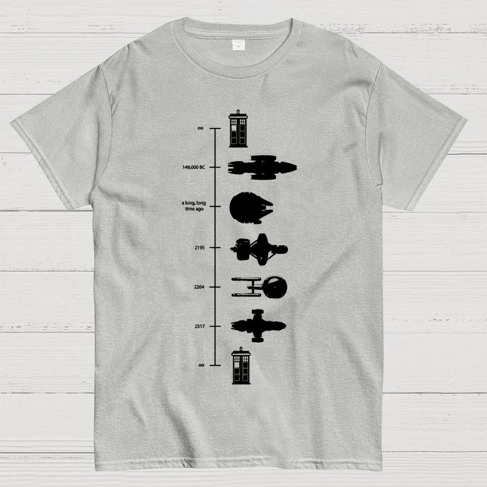 Sci-Fi Spaceship Timeline Geek T-Shirt