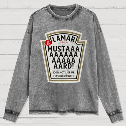 Lamar Mustard TV Off Essential Washed Long Sleeve Tee