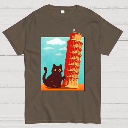 Purrfectly Tilted Funny Cat Geek T-Shirt