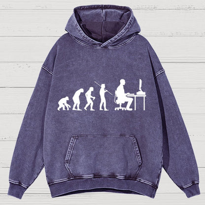 Computer Worker Evolution Shirt, Programmer Vintage Distressed Hoodie